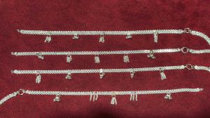 Polished Stylish Ladies Silver Anklets Modern Design, Unique Style