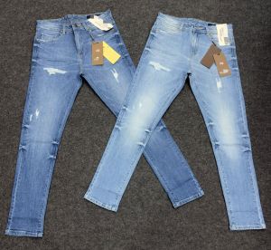 Mens Branded Torn Jeans