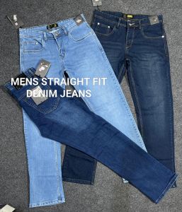 Mens Straight Fit Denim Jeans, Color : Dark Blue All Sizes
