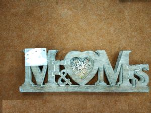 Decorative Wood Festive Display MR & Mrs Mandala Sign