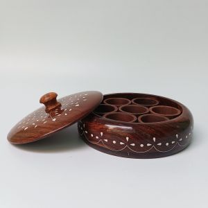 Decorative Wood Tableware Inlay Spice Storage Box