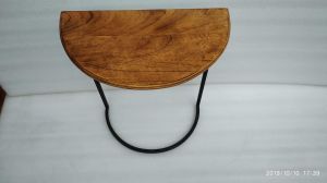 Wooden & Metal Semi Circle Utility Table
