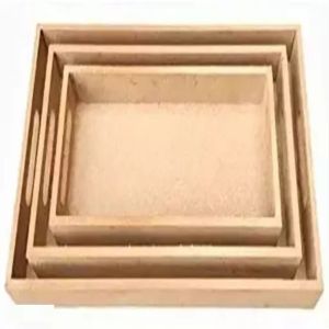 Rectangular Nesting Set Raised EDGE Wooden Trays