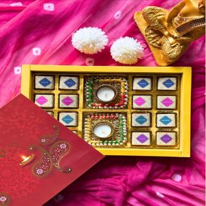 Diya And Assorted Chocolate Gift Box