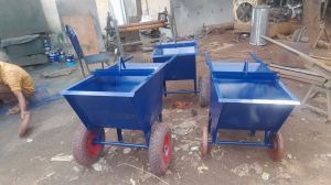 Iron Hand Wheel Barrow Trolley, Color : Brown, Brand Name : Bajrangi