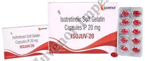 Isotretinoin 20mg Soft Gelatin Capsules, Brand Name : Isojuv-20