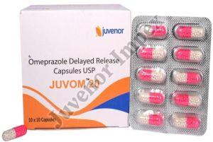 Omeprazole Delayed Release 20mg Capsules, Brand Name : Juvom-20