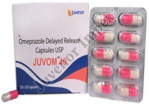 Omeprazole Delayed Release 40mg Capsules, Brand Name : Juvom 20