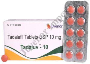 Tadalafil 10mg Tablets, Brand Name : Tadajuv, Packaging Type : Box