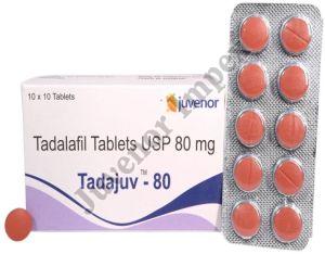 Tadalafil 80mg Tablets, Brand Name : Tadajuv-80
