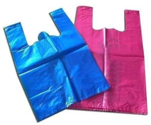 Plain Plastic Carry Bags 120 Micron, Handle Type : W Cut for Grocery