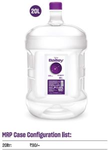 Bailley Packaged Mineral Water 20 Litre Jar
