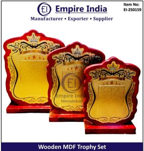 Empire India Color Coated Crown Design Wooden MDF Trophy Set