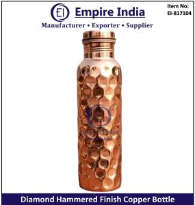 Diamond Hammered Finish Copper Water Bottle, Model Number : EI-817104