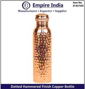 Dotted Hammered Finish Copper Water Bottle