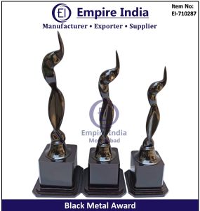 Designer Recognition Sculpture Black Metal Award Trophy