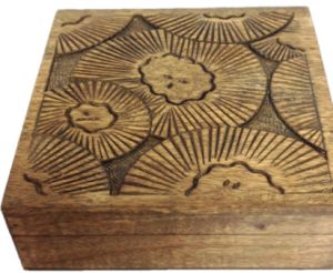 Decorative Wood Floral Lid Keepsake Box