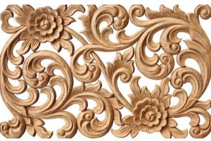 Decorative Wood Teak Wall Accent Floral Panel