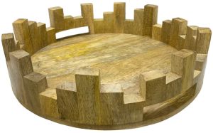 Round Wooden Serveware Decorative Tray