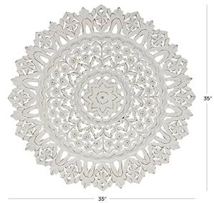 Sheesham Bloom Crest Round Wall Panel