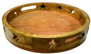 Star Cutout Wooden Serving Tray