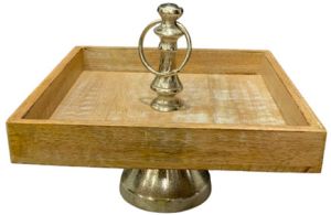 Wooden & Metal Decorative Tray