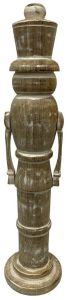 Wooden Antique Column Sculpture with Arm Extensions