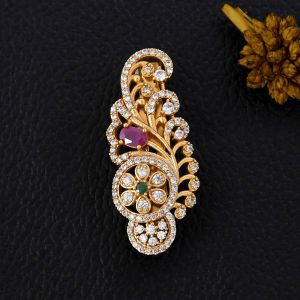 Gold Plated Designer Saree Pin