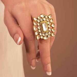 Kundan Polki Bridal Finger Ring