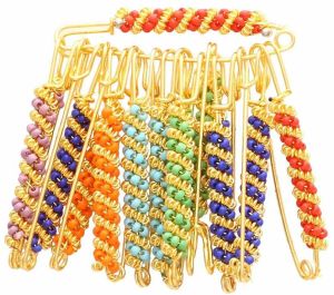 Multi Color Beaded Saree Brooch