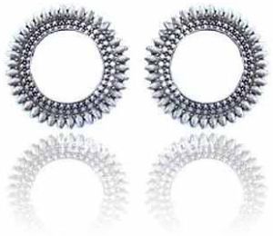 Oxidized Silver Hoop Earring