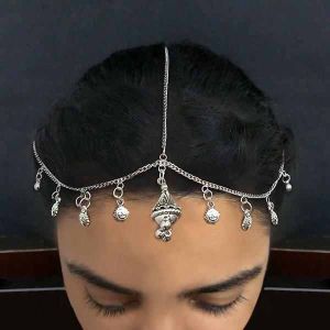 Oxidized Silver Temple Style Maang Tikka