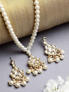 Pearl Beaded Long Necklace Set