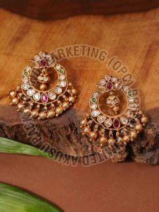 Polished Antique Temple Design Dangler Earring Vintage