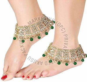Metal Alloy Kundan Stone Studded Bridal Payal