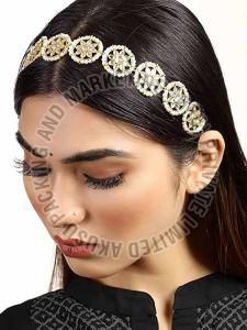 Metal Kundan Stone Studded Hair Jewellery, Color : Multi-color