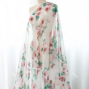 Printed Chiffon Fabric, Color : Multicolor, Technics : Machine Made