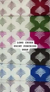 Long Crush Print Punching Dhan Curtain Fabric