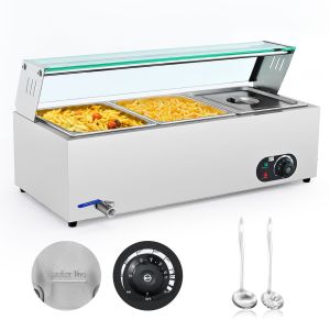 3 Pans Electric Glass Cover Bain Marie