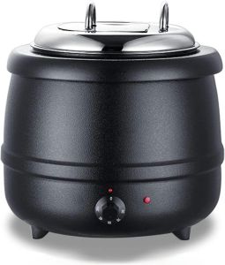 Stainless Steel Black Electric Heated Soup Kettle