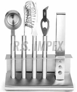 Stainless Steel Bar Tool Set, Color : Silver