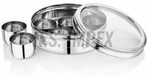 Stainless Steel Spice Box, Color : Silver