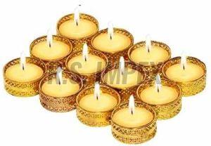 Metal Polished Tea Light Candle Holder, Color : Golden for Home Decor