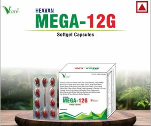 Mega 12G Omega 3 Capsule, Packaging Type : Box for Dietary Supplement