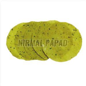 Spices Garlic Green Chilli Papad, Shape : Round, Form : Flat