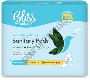 Cotton Bliss Natural XXL Sanitary Pads, Color : White