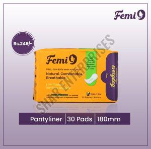 Cotton Femi9 Pantyliner Sanitary Pads, Color : White