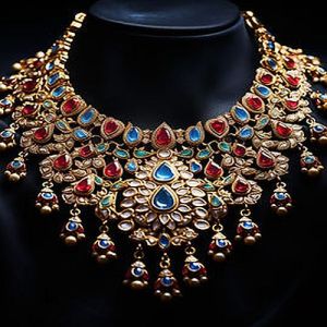 Polished Imitation Multicolored Stone Necklace Party Wear