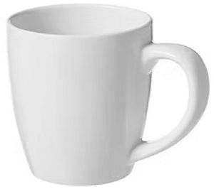 Plain White Ceramic Coffee Mug for Drinking Hot Beverages