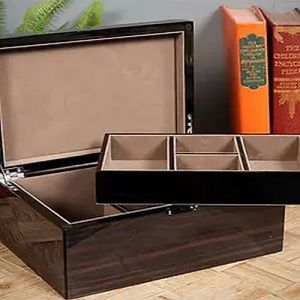 Rectangular Wooden Jewellery Box, Color : Brown